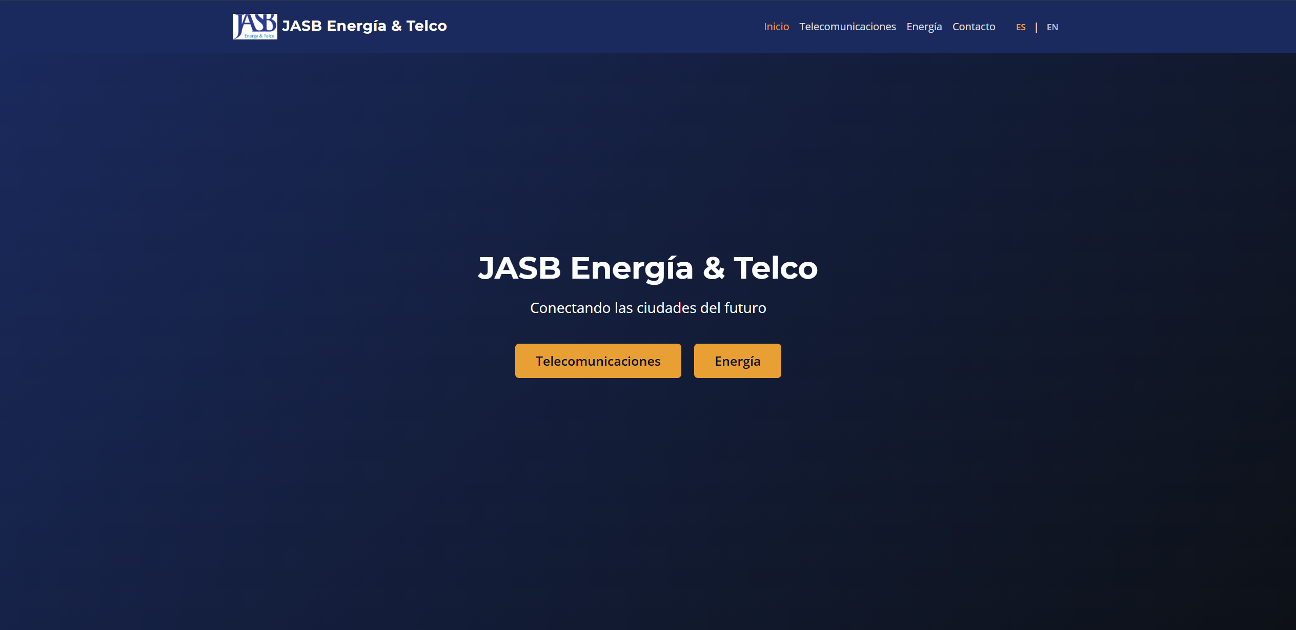 Hero de jasbct.com — JASB Energía & Telco · conectando las ciudades del futuro